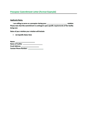 Commitment Letter Sample for Compliance  Form