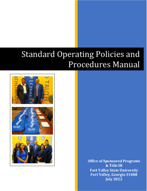 Standard Operating Procedures Manual  Form