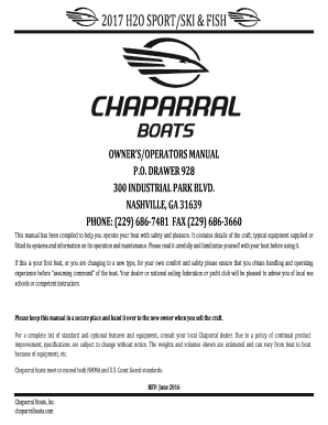 Chaparral Boat Repair Manual  Form