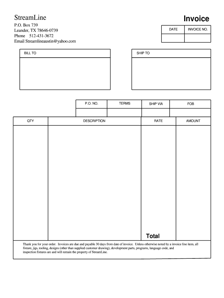 Blank Invoice  Form