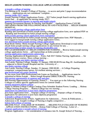 Helen Joseph Nursing College  Form