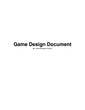 Game Design Document Template  Form