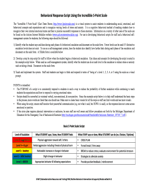 Behavioral Response Script Using 5 Point Scale 8 12 MIBLSI  Form