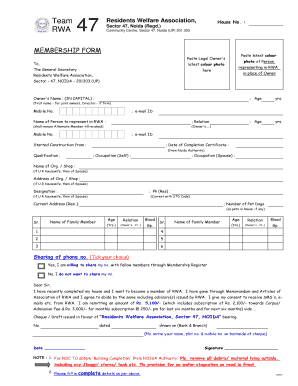 Rwa Membership Form