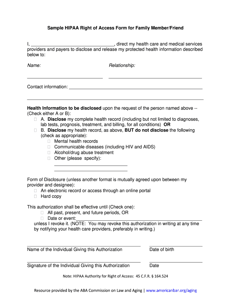 Appointment of HIPAA Personal Representative Form