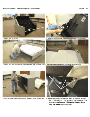 American Leather Comfort Sleeper Disassembly  Form