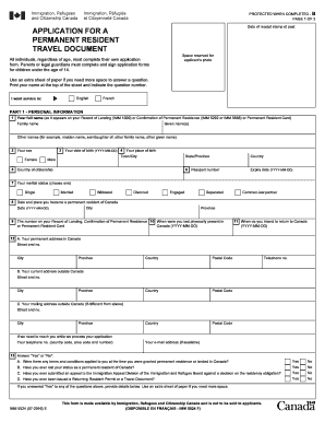  IMM 5524 E Application for a Permanent Resident Travel Document 2019