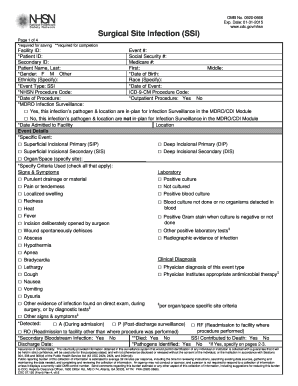 57 120 Surgical Site Infection SSI NHSN SSI Form 57 120