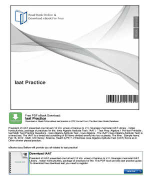 Iowa Algebra Aptitude Test Sample PDF  Form