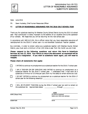 Letter of Assurance  Form