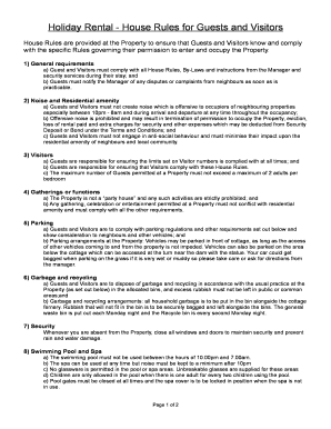 Sample House Rules for Employees  Form