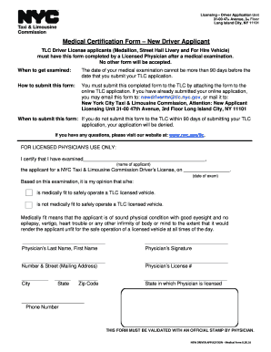  Tlc Medical Form 2016-2024