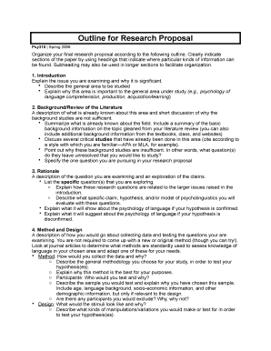 What is the Outline of Academic Research Proposal  Form