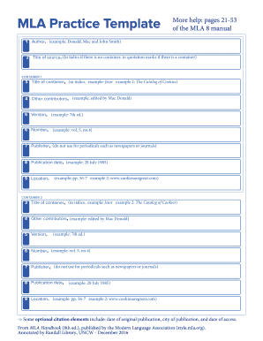 Mla Practice Template  Form