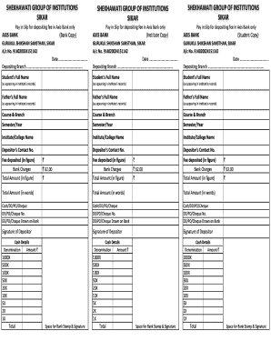 Axis Bank Challan  Form