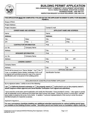 Application Commercial Building Permit  Form