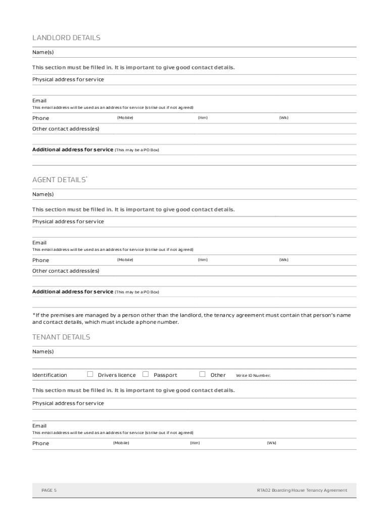  Boarder Agreement Form 2022-2024