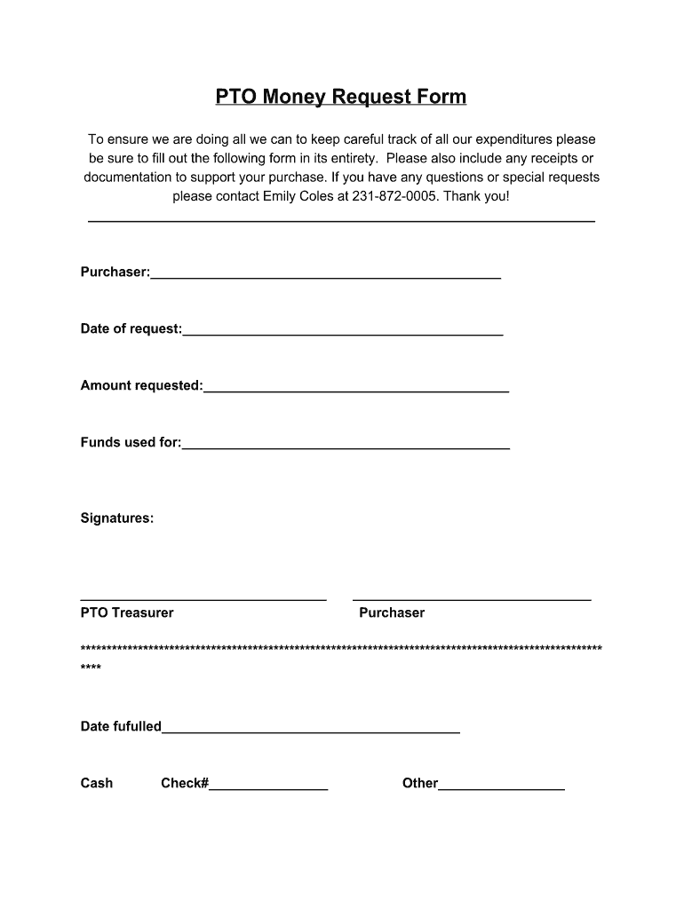 Money Request Form