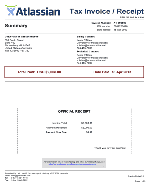 Tax Invoice Receipt  Form