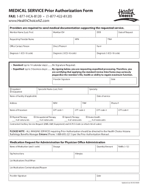 Health Choice Prior Auth Form