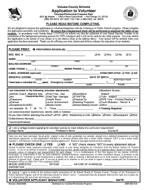 Volusia County School Calendar  Form