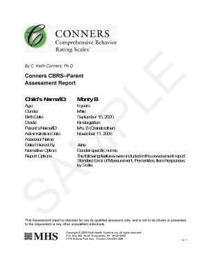 Conners Cbrs PDF  Form