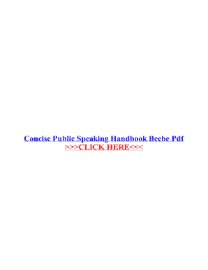 A Concise Public Speaking Handbook 5th Edition PDF  Form
