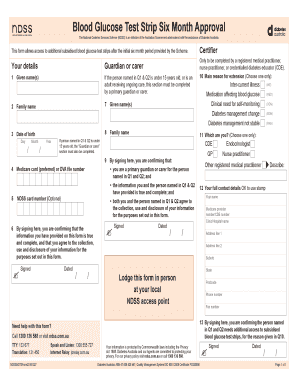 Get and Sign Glucose Strips Form 