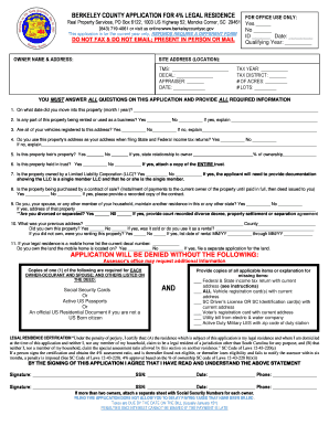 Legal Residence Application County  Form
