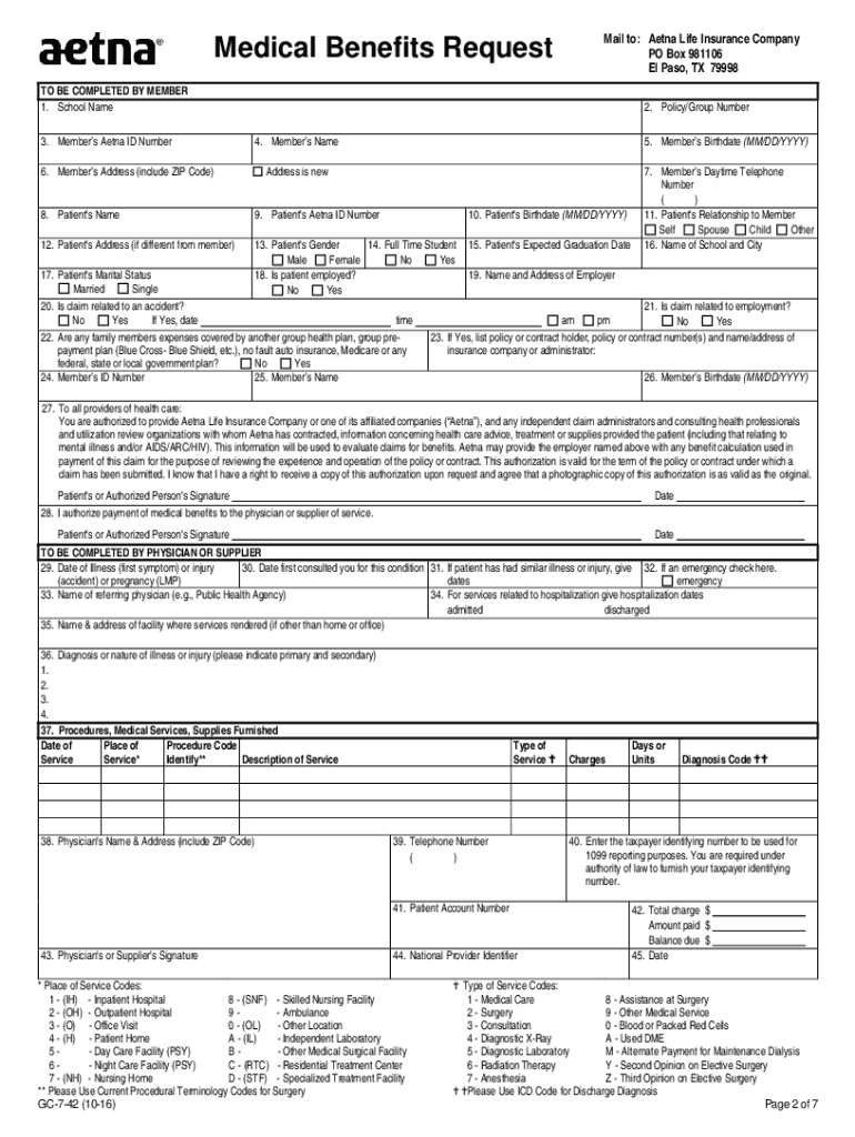 Aetna Reimbursement Form Fill Out And Sign Printable PDF Template 