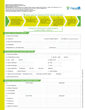 Manipalcigna Claim Form PDF