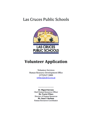 Las Cruces Public Schools Volunteer Application  Form