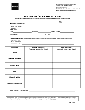Contractor Change Request Form