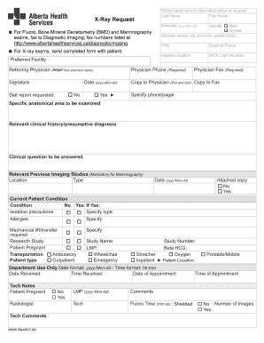 X Ray Request Form PDF