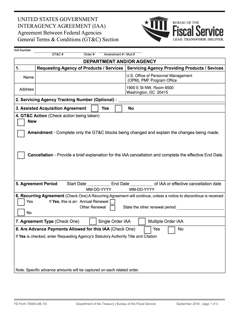  Fs Form 7600a Fillable 2016