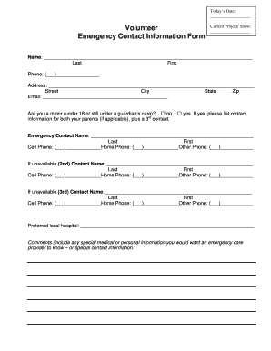 Emergency Contact Information Form