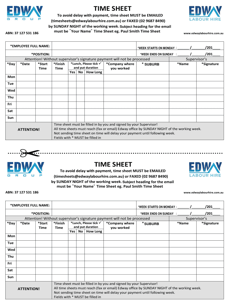 Timesheet Templates  Form