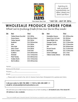 Produce Order Form