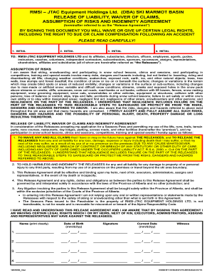 Waiver Marmot Basin  Form