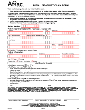  Aflac Initial Disability Claim Form 2010
