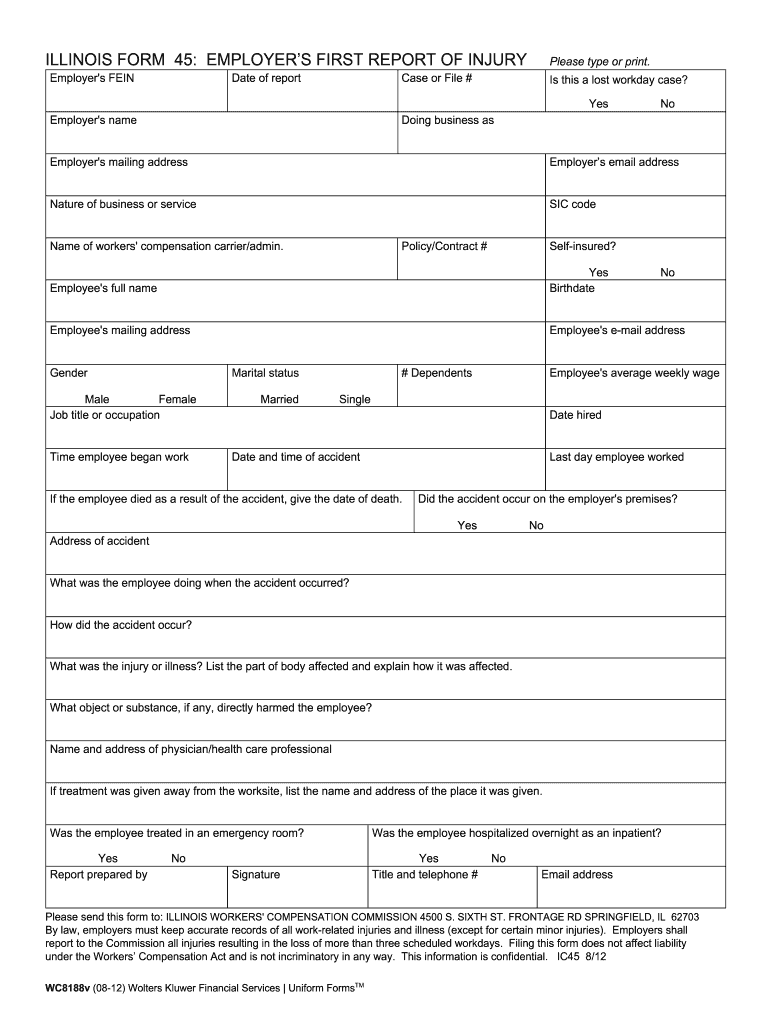  Illinois Form 45 2012-2024