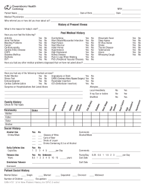 Social History Template  Form