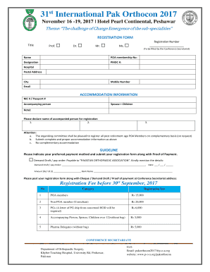 Download Form in PDF Format Pakistan Orthopaedic Association