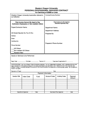  Oregon State University Personal Services Contract 2015-2024