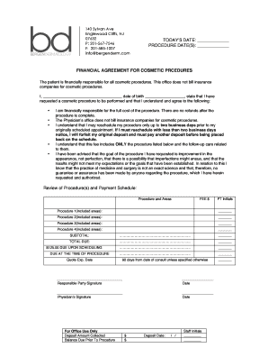 Financial Agreement for Cosmetic Procedures DOCX  Form