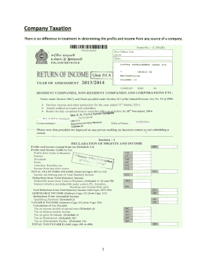 Company Taxation CA Sri Lanka  Form