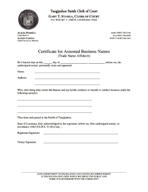 Trade Name Affidavit DOCX  Form