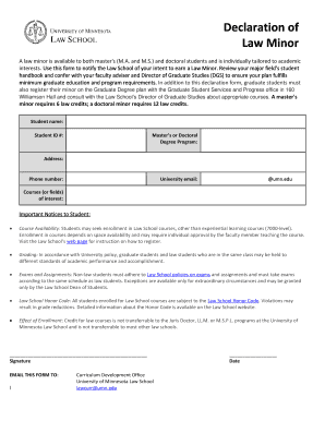 Non Law Student Petition for Law Courses University of Minnesota  Form