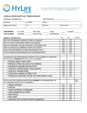 Hylife Application Form