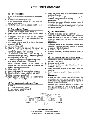 Rpz Test Procedure  Form